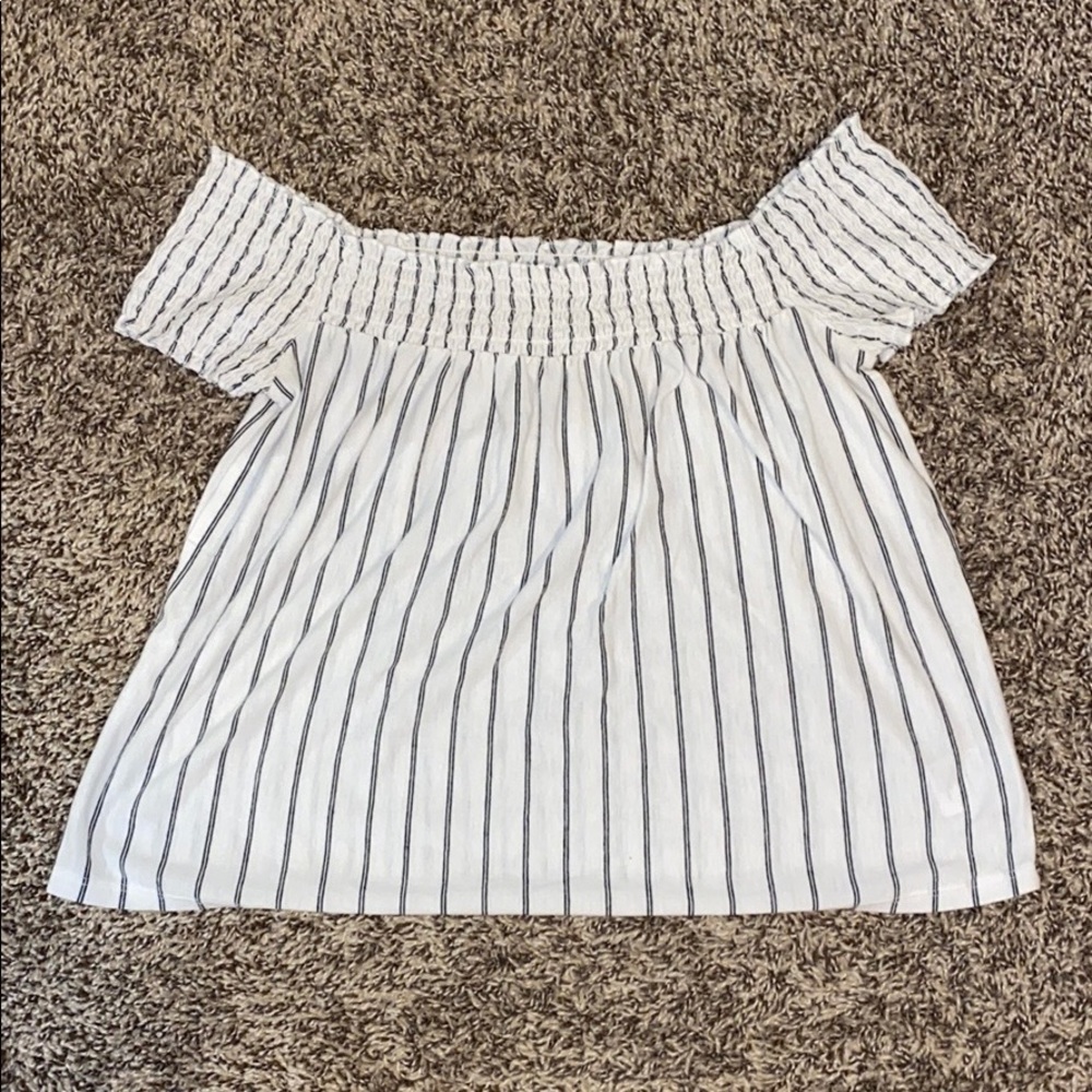White off the shoulder shirt